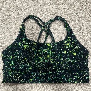 lululemon athletica Black and Neon Green Sports Bra